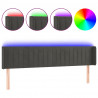 Cabecero con LED de terciopelo gris oscuro 203x16x78/88 cm 2