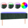 Cabecero con LED de terciopelo verde oscuro 203x16x78/88 cm 2