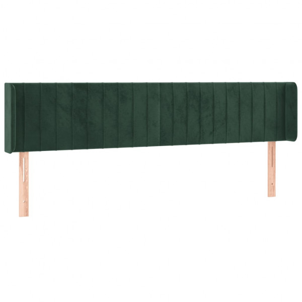 Cabecero con LED de terciopelo verde oscuro 203x16x78/88 cm M 3