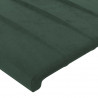 Cabeceira cama c/ luzes LED veludo 203x16x78/88 cm verde-escuro 5