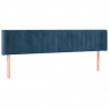 Cabeceira cama c/ luzes LED veludo 203x16x78/88 cm azul-escuro 3