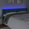 Cabecero con LED de terciopelo azul oscuro 203x16x78/88 cm 4