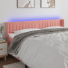 Cabecero con LED de terciopelo rosa 203x16x78/88 cm 1