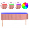 Cabecero con LED de terciopelo rosa 203x16x78/88 cm 2
