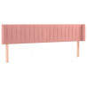 Cabecero con LED de terciopelo rosa 203x16x78/88 cm 3