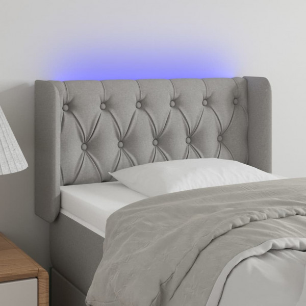 Cabecero con LED de tela gris claro 83x16x78/88 cm D