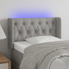 Cabecero con LED de tela gris claro 83x16x78/88 cm 1