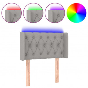 Cabecero con LED de tela gris claro 83x16x78/88 cm H