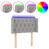 Cabecero con LED de tela gris claro 83x16x78/88 cm 2