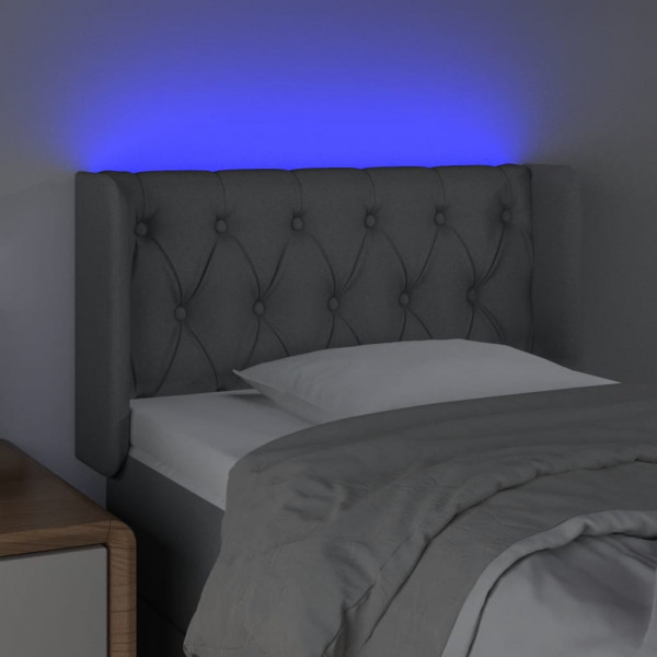 Cabecero con LED de tela gris claro 83x16x78/88 cm M 4