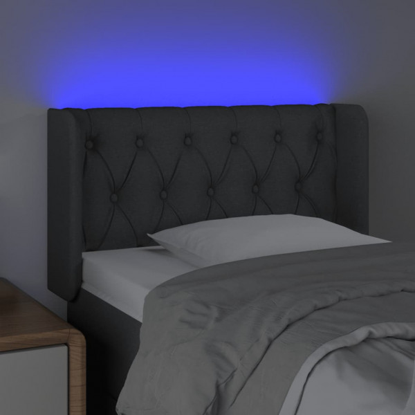 Cabecero con LED de tela gris oscuro 83x16x78/88 cm M 4