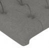 Cabeceira cama c/ luzes LED tecido 83x16x78/88cm cinza-escuro 5