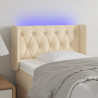 Cabecero con LED de tela crema 83x16x78/88 cm 1