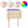 Cabecero con LED de tela crema 83x16x78/88 cm 2