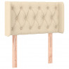 Cabeceira de cama c/ luzes LED tecido 83x16x78/88 cm cor creme 3