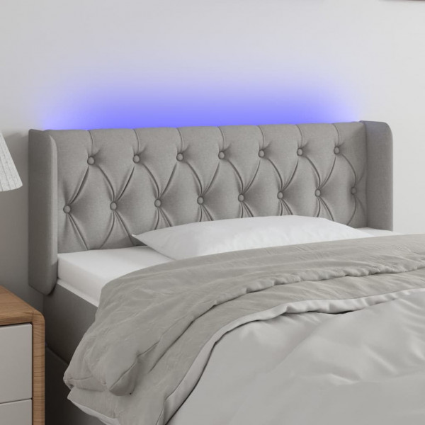 Cabecero con LED de tela gris claro 103x16x78/88 cm D