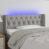 Cabeceira cama c/ luzes LED tecido 103x16x78/88 cm cinza-claro 1