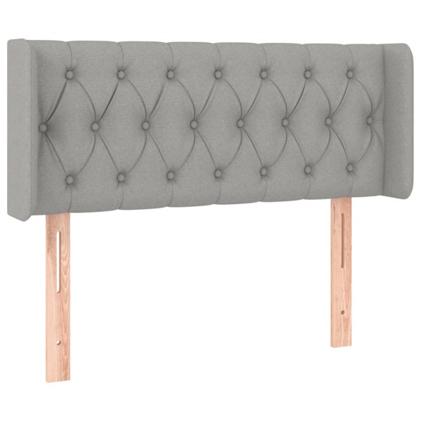 Cabeceira cama c/ luzes LED tecido 103x16x78/88 cm cinza-claro M 3