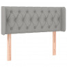 Cabeceira cama c/ luzes LED tecido 103x16x78/88 cm cinza-claro 3
