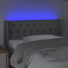 Cabecero con LED de tela gris claro 103x16x78/88 cm 4