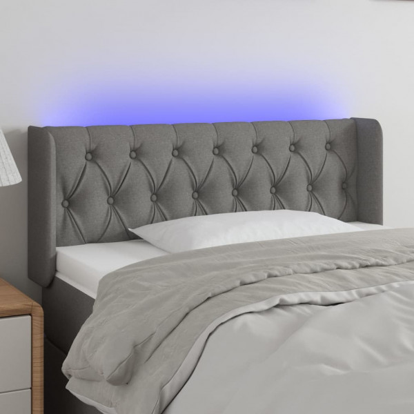 Cabecero con LED de tela gris oscuro 103x16x78/88 cm D