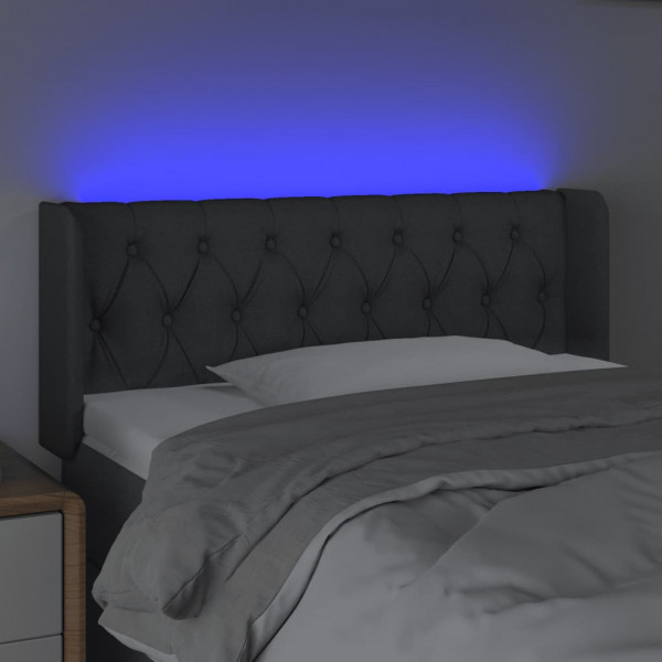 Cabecero con LED de tela gris oscuro 103x16x78/88 cm M 4