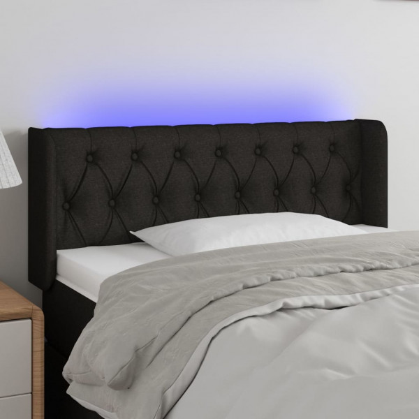 Cabecero con LED de tela negro 103x16x78/88 cm D
