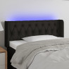 Cabecero con LED de tela negro 103x16x78/88 cm 1