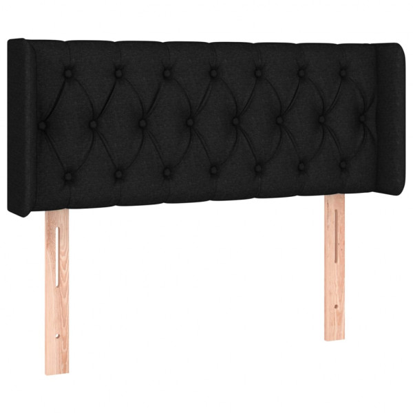 Cabeceira de cama c/ luzes LED tecido 103x16x78/88 cm preto M 3