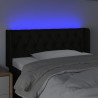Cabecero con LED de tela negro 103x16x78/88 cm 4