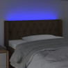 Cabecero con LED de tela marrón oscuro 103x16x78/88 cm 4