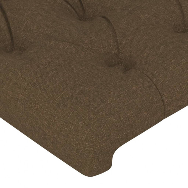 Cabecero con LED de tela marrón oscuro 103x16x78/88 cm M 5