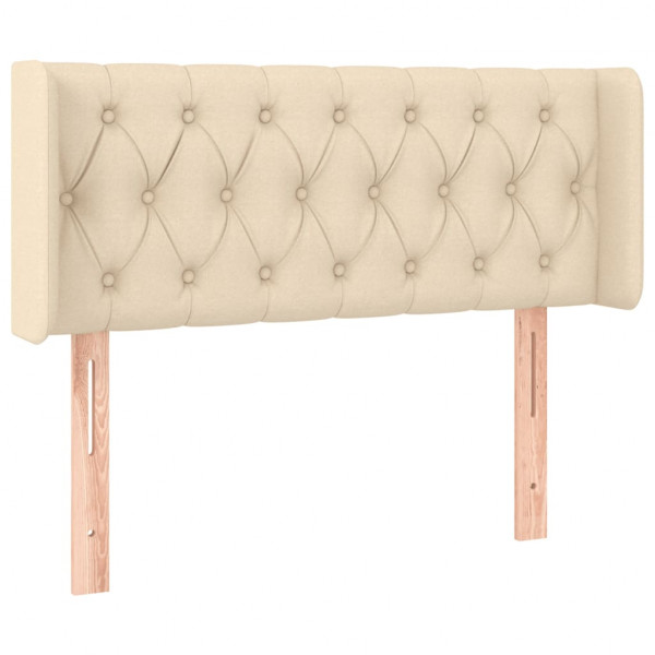 Cabecero con LED de tela crema 103x16x78/88 cm M 3