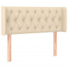 Cabeceira de cama c/ luzes LED tecido 103x16x78/88 cm cor creme 3