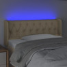Cabecero con LED de tela crema 103x16x78/88 cm 4