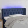Cabecero con LED de tela azul 103x16x78/88 cm 1