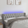 Cabecero con LED de tela gris claro 147x16x78/88 cm 1