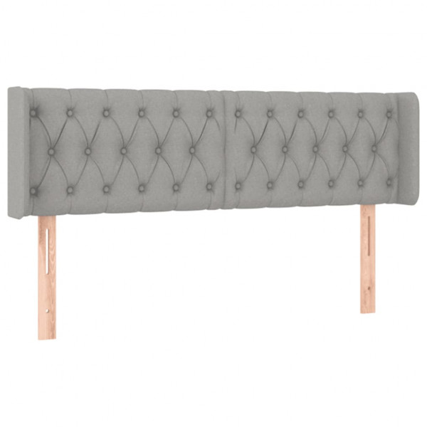 Cabeceira cama c/ luzes LED tecido 147x16x78/88 cm cinza-claro M 3