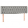 Cabecero con LED de tela gris claro 147x16x78/88 cm 3