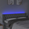 Cabeceira cama c/ luzes LED tecido 147x16x78/88 cm cinza-claro 4