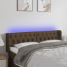 Cabecero con LED de tela marrón oscuro 163x16x78/88 cm 1