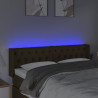 Cabeceira de cama c/ luzes LED tecido 163x16x78/88 cm castanho 4