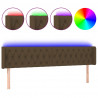 Cabeceira de cama c/ luzes LED tecido 183x16x78/88 cm castanho 2
