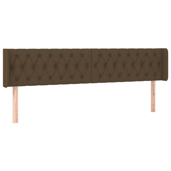 Cabeceira de cama c/ luzes LED tecido 183x16x78/88 cm castanho M 3