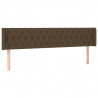 Cabeceira de cama c/ luzes LED tecido 183x16x78/88 cm castanho 3