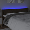 Cabeceira de cama c/ luzes LED tecido 183x16x78/88 cm castanho 4