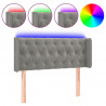 Cabeceira de cama c/ luzes LED veludo 93x16x78/88cm cinza-claro 2