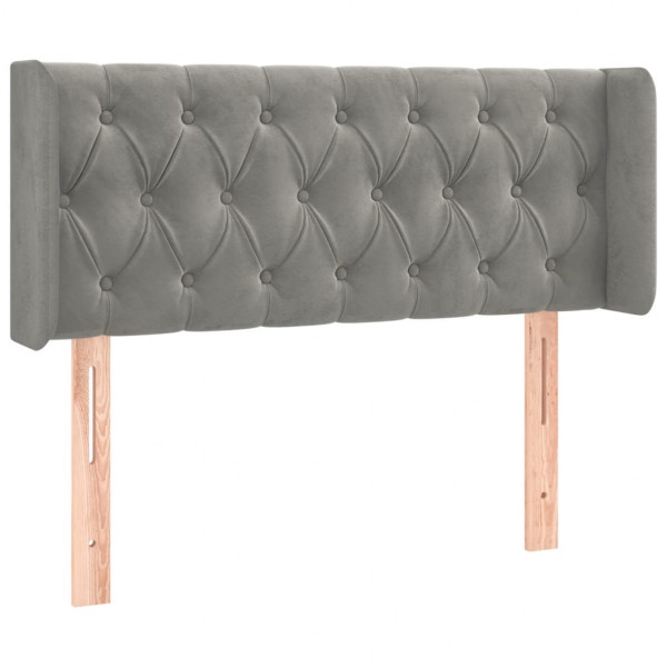 Cabecero con LED de terciopelo gris claro 93x16x78/88 cm M 3