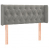 Cabecero con LED de terciopelo gris claro 93x16x78/88 cm 3