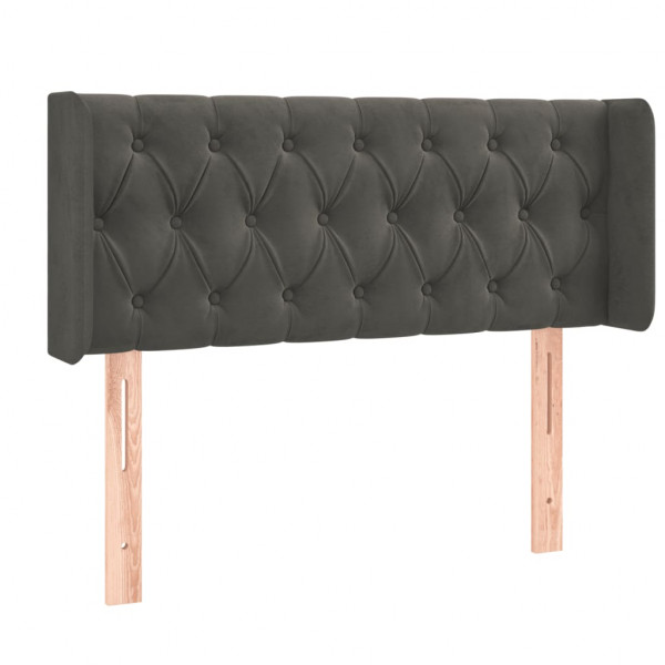 Cabecero con LED de terciopelo gris oscuro 93x16x78/88 cm M 3